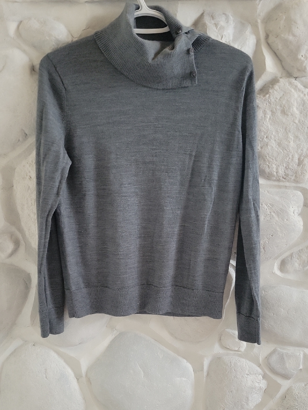 Banana Republic Smoky Blue Button-Neck Sweater